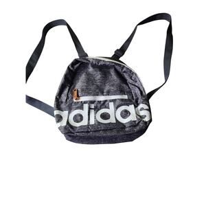 ADIDAS Black Linear Shoulder Purse Zippered Sporty Active Mini Backpack